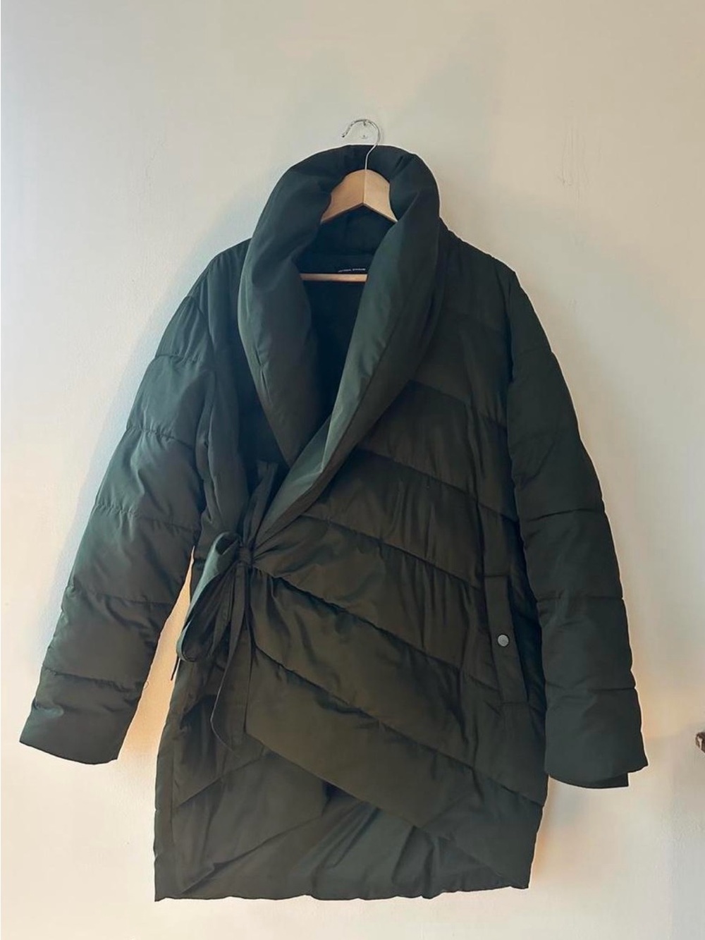 Universal Standard Dark Green Wrap Puffer Coat